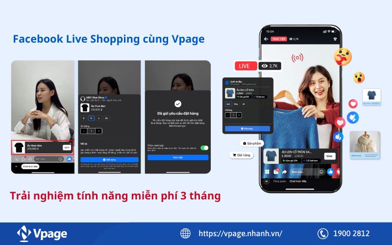 Trải nghiệm Facebook Live Shopping cùng Vpage